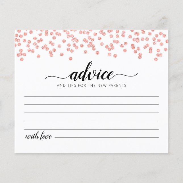 Advice for the New Parents Card Baby Shower party (Front)
