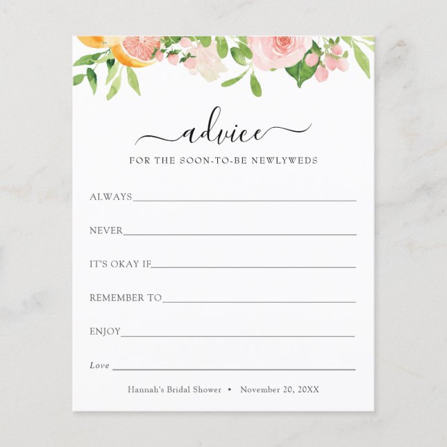 Advice for the Newlyweds (Front)