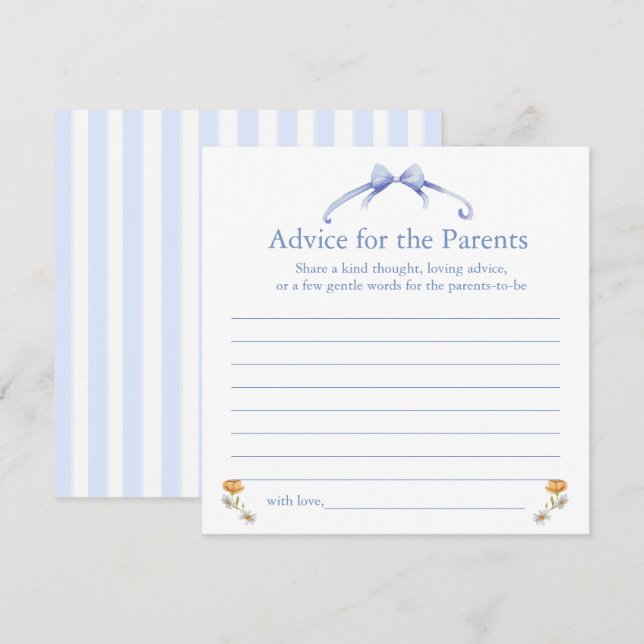 advice for the parents card (Front/Back)