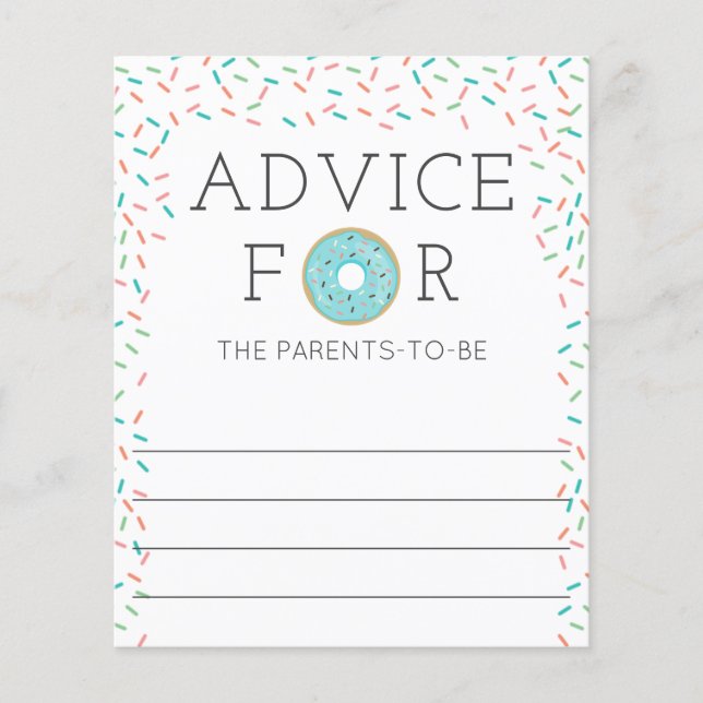 Advice for the Parents Doughnut Baby Shower Game (Front)