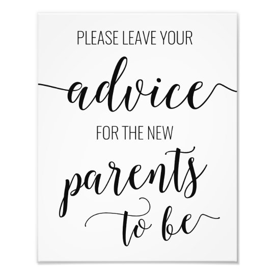 advice-for-the-parents-to-be-baby-shower-sign-card-zazzle-au