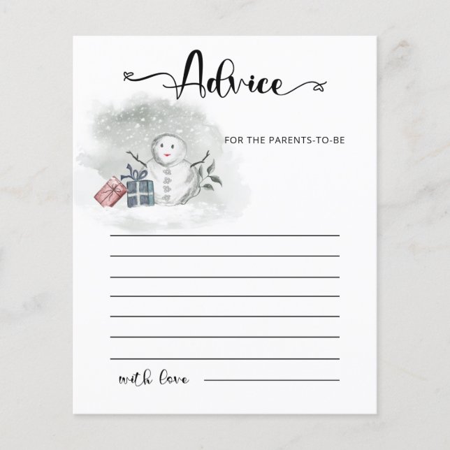 Advice for the parents to be card (Front)