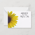 Advice for the Wife to Be Giant Sunflower Cards<br><div class="desc">Advice for the Wife to Be Giant Sunflower Cards - great idea for a guest book alternative at the wedding</div>