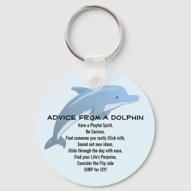 Advice from a Dolphin Button Key Ring (Front)