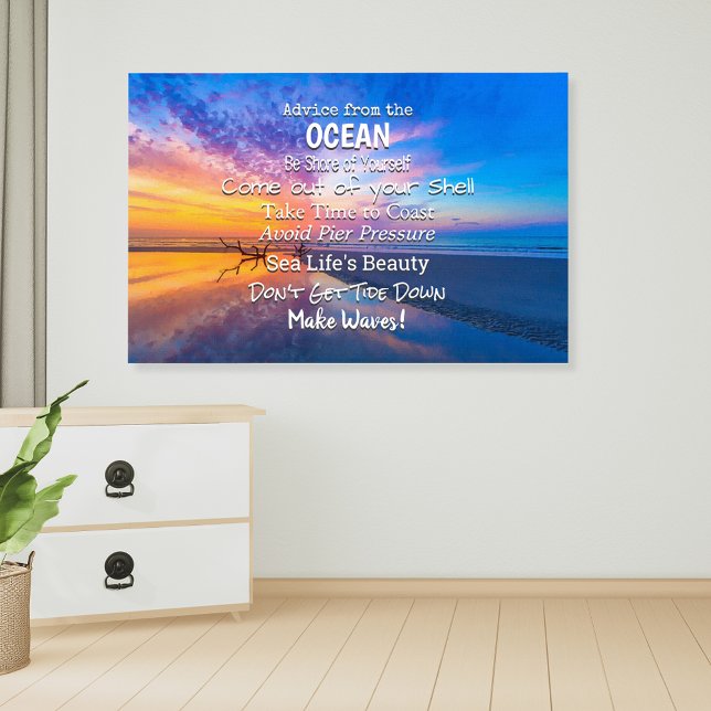 Advice from the Ocean Dusk Driftwood Beach Poster (Creator Uploaded)