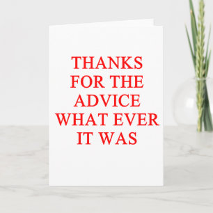 ADVICE joke Card