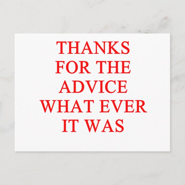 ADVICE joke Postcard (Front)