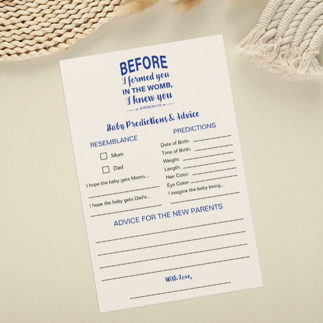 Advice & Predictions Bible Verse Baby shower Game (Creator Uploaded)