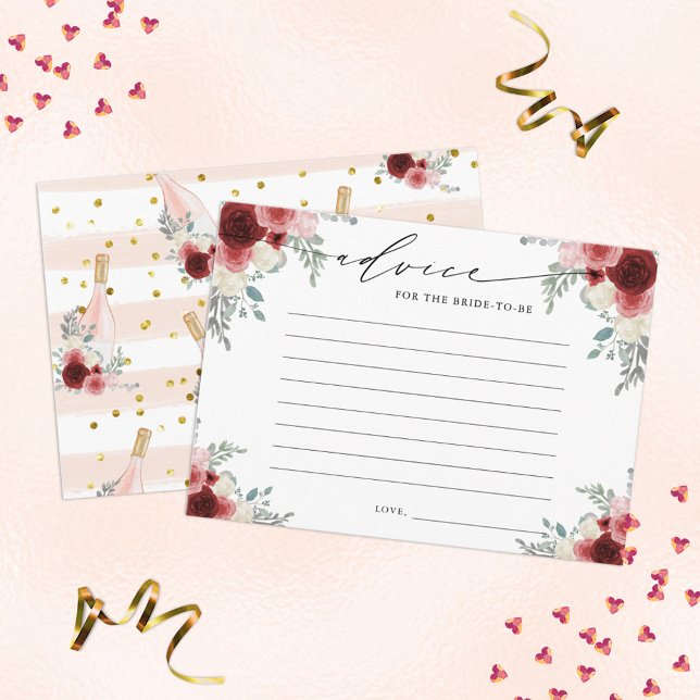 Advice The Bride To Be Champagne Floral Enclosure Card (Creator Uploaded)
