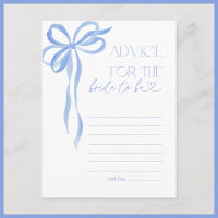Advice To The Bride Blue Bow Bridal Shower Game