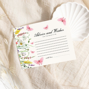 Advice & Wishes Butterflies Bridal Shower Enclosure Card