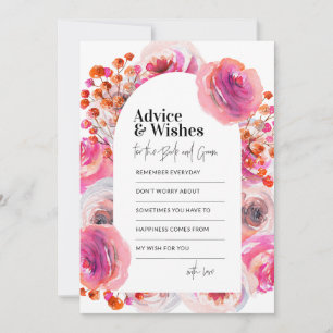 Advice & Wishes Card Pink Floral Arch Design