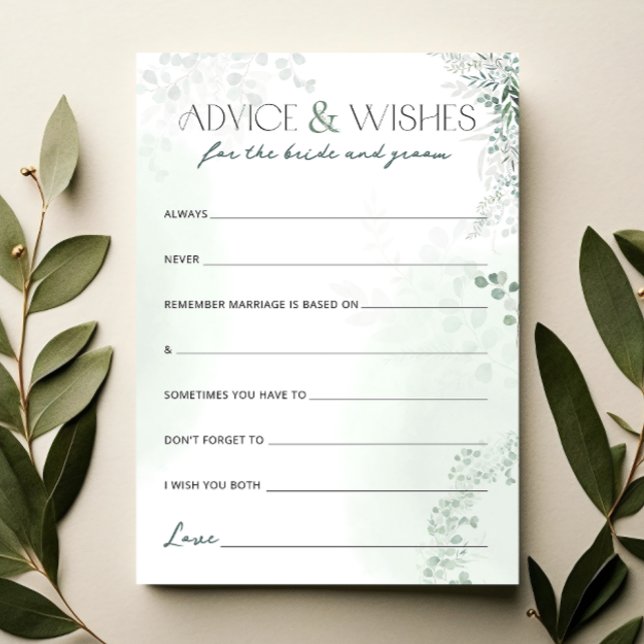 Advice & Wishes for Bride and Groom Bridal Shower (Creator Uploaded)