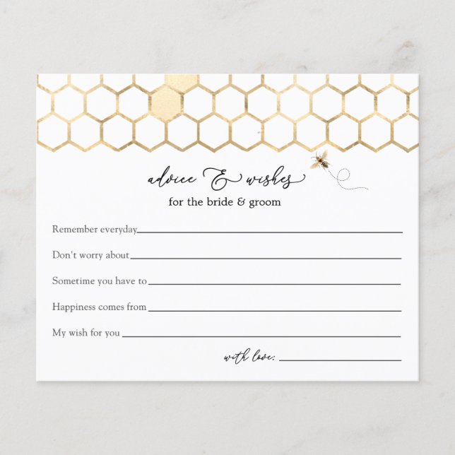 Advice & Wishes for Bride and Groom Bridal Shower (Front)