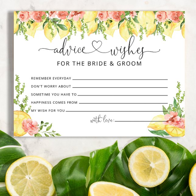 Advice & Wishes for Bride and Groom Bridal Shower  Enclosure Card (Creator Uploaded)