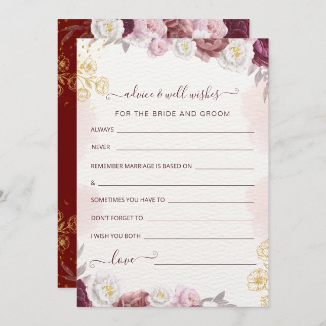 Advice & Wishes for Bride and Groom Holiday Card (Front/Back)