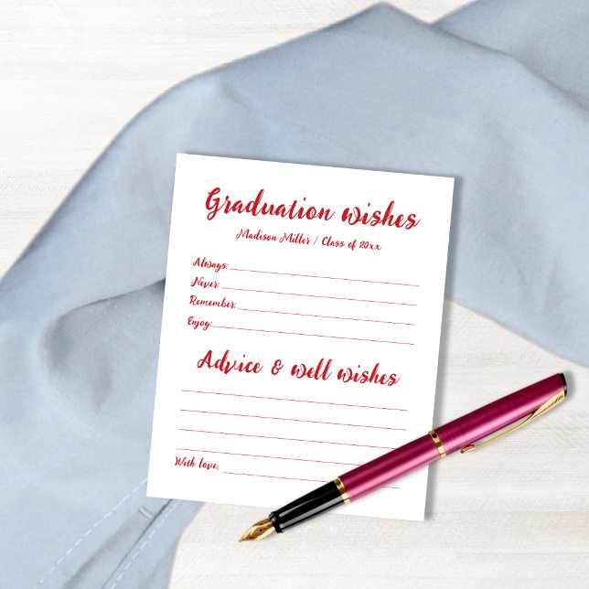 Advice & Wishes For Graduate Red Handwritten Font (Advice & Wishes For Graduate Red Handwritten Font)