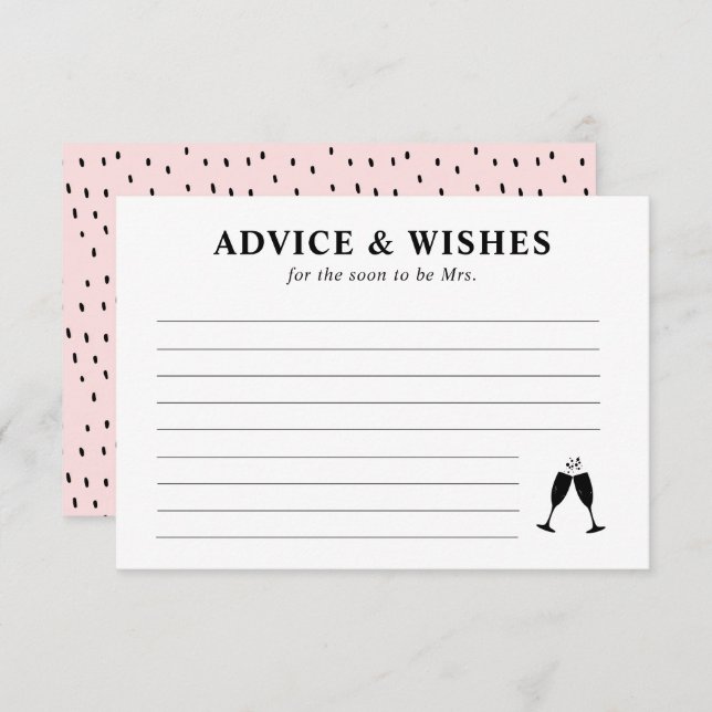 Advice & Wishes for the Soon to Be Mrs. Enclosure Card (Front/Back)