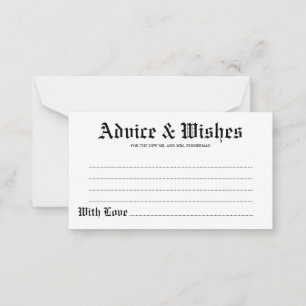 Advice & Wishes Gothic Wedding Card