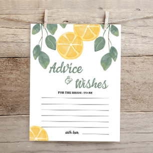 Advice & Wishes Lemon Bridal Shower Game