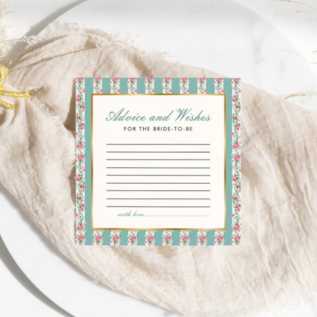 Advice Wishes Love Shack Fisnce Bridal Shower Enclosure Card (Creator Uploaded)