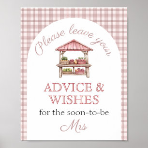 Advice Wishes Pink Country market Bridal Shower Poster