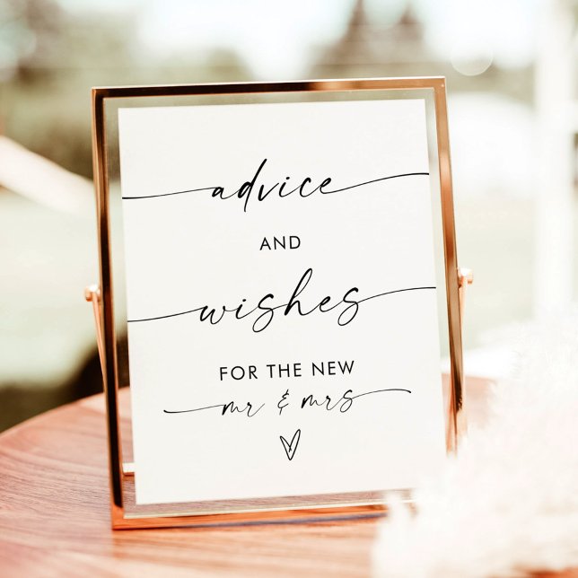 Advice + Wishes Sign, Modern Minimalist Bridal Poster (Creator Uploaded)