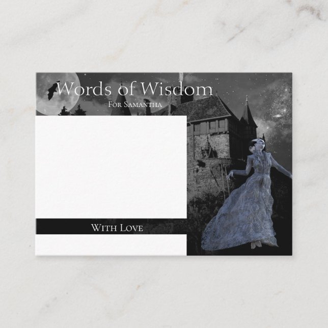 Advice Words Wisdom Halloween Bridal Shower  Enclosure Card (Front)