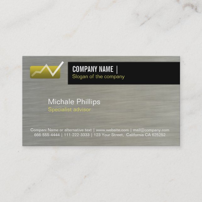 ADVISER IN STOCK MARKET VALUES BLACK ELEGANT BUSINESS CARD (Front)