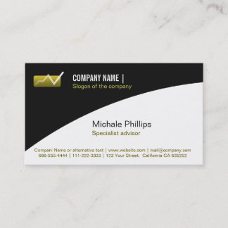 ADVISER IN STOCK MARKET VALUES BLACK ELEGANT BUSINESS CARD