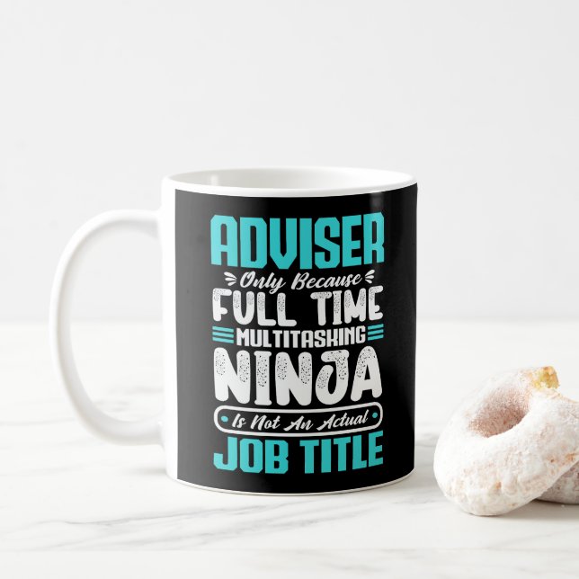 Adviser Job Title Profession Skills Funny Worker Coffee Mug (With Donut)