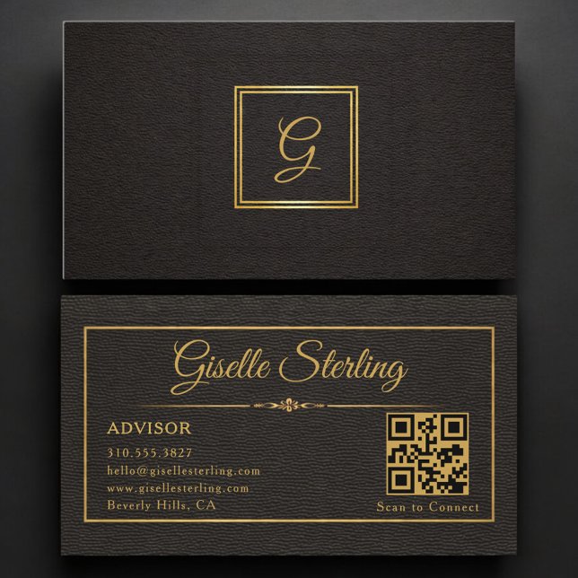 Advisor Monogrammed QR Code Business Card (Creator Uploaded)