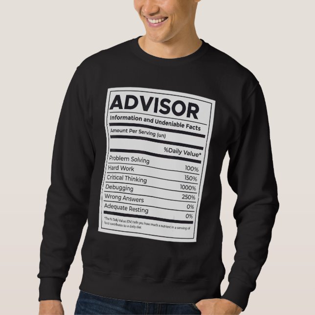 Advisor Nutrition Information Sweatshirt (Front)