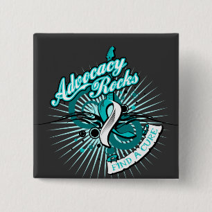Advocacy Rocks Cervical Cancer 15 Cm Square Badge