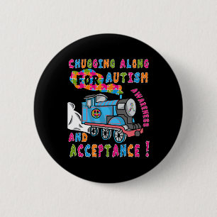 Advocate Acceptance Train Puzzle Cool Autism Aware 6 Cm Round Badge