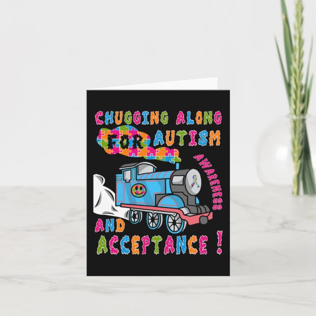 Advocate Acceptance Train Puzzle Cool Autism Aware Card (Front)