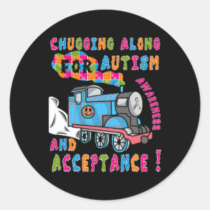 Advocate Acceptance Train Puzzle Cool Autism Aware Classic Round Sticker