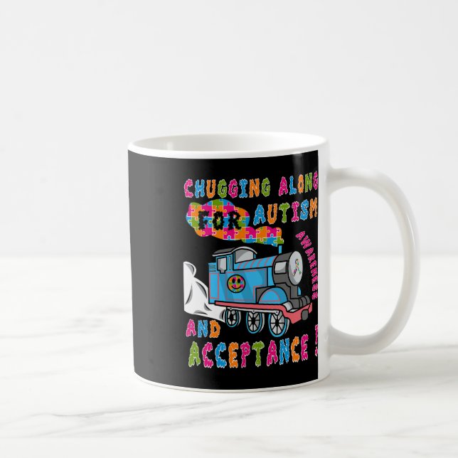 Advocate Acceptance Train Puzzle Cool Autism Aware Coffee Mug (Right)
