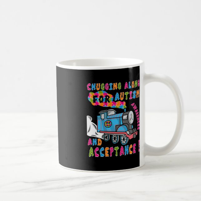 Advocate Acceptance Train Puzzle Cool Autism Aware Coffee Mug (Right)