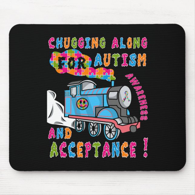 Advocate Acceptance Train Puzzle Cool Autism Aware Mouse Pad (Front)
