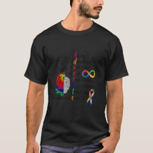 Advocate Autism Embrace Neurodiversity Autism Awar T-Shirt
