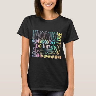 Advocate Love Support Accept Be Kind Autism Awaren T-Shirt