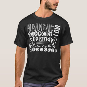 Advocate Love Support Accept Be Kind Autism Awaren T-Shirt