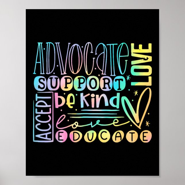 Advocate Love Support Accept Be Kind  Poster (Front)