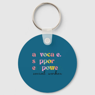 Advocate support empower cute social worker key ring