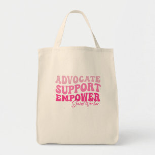 Advocate Support Empower Groovy Social Worker Grad Tote Bag
