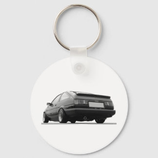 AE86 Black & White Key Ring
