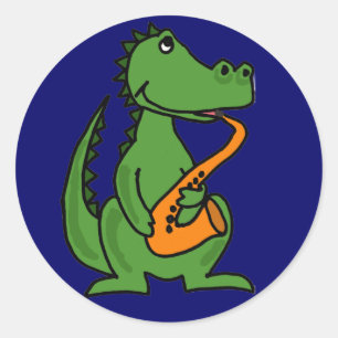 AE- Gator Playing the Saxophone Stickers