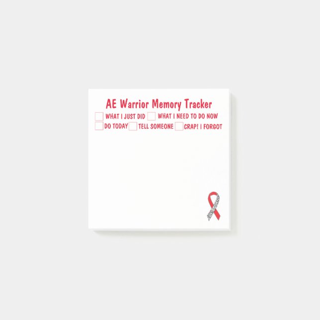 AE Warrior Memory Tracker Notes (Front)