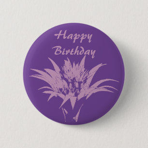 Aechmea Pink and Purple 6 Cm Round Badge